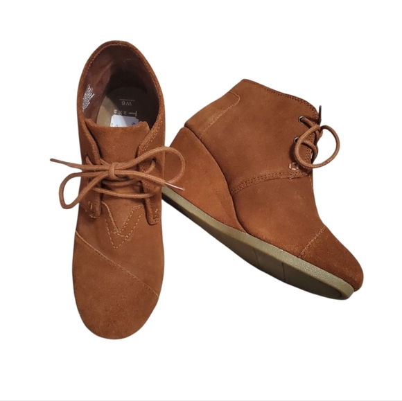 Toms Women's Suede Desert Wedge Booties Fall/Winter W 6 - Picture 2 of 8